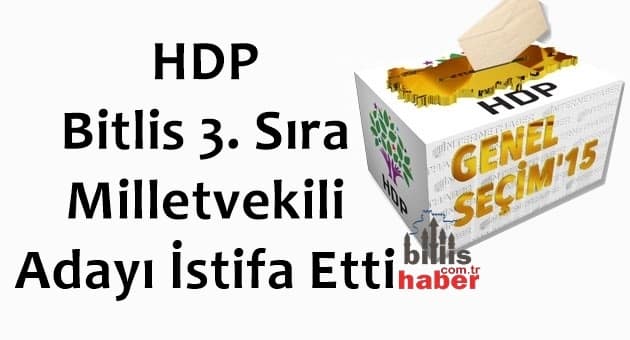 HDP Bitlis 3. Sıra Milletvekili Adayı İstifa Etti