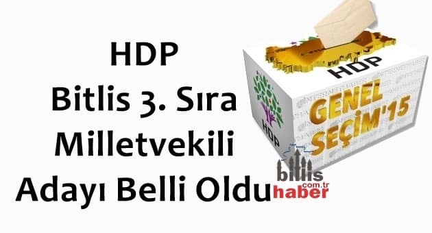 HDP Bitlis 3. Sıra Milletvekili Adayı Belli Oldu