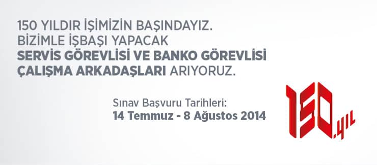 Ziraat Bankası Servis ve Banko Görevlisi Alacak