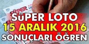 Süper Loto 15 Aralık çekiliş (478. HAFTA) sonuçları belli oldu (15.12.2016) haberi